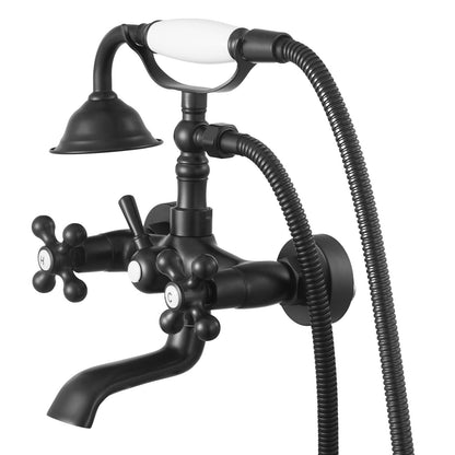 VEVOR Clawfoot Tub Faucet, Wall Mount Bathtub Faucets with Handheld Shower, Vintage Matte Black Clawfoot Tub Filler Faucet Shower Kit with Adjustable Swing Arms & 360° Rotation Spout for Bathtubs - BGSZZYGLTLTHGV59O001V0 - view 10