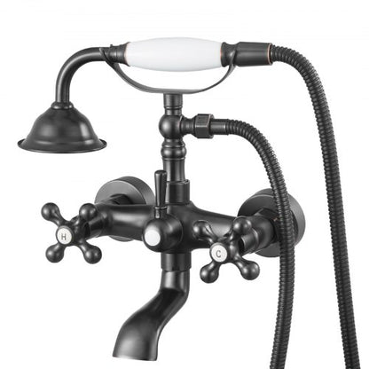 VEVOR Clawfoot Tub Faucet, Wall Mount Bathtub Faucets with Handheld Shower, Vintage Oil-Rubbed Bronze Clawfoot Tub Filler Faucet Shower Kit with Adjustable Swing Arms & 360° Rotation Spout for Bathtubs - BGSZZYGLTLTHLAC1L001V0 - view 2