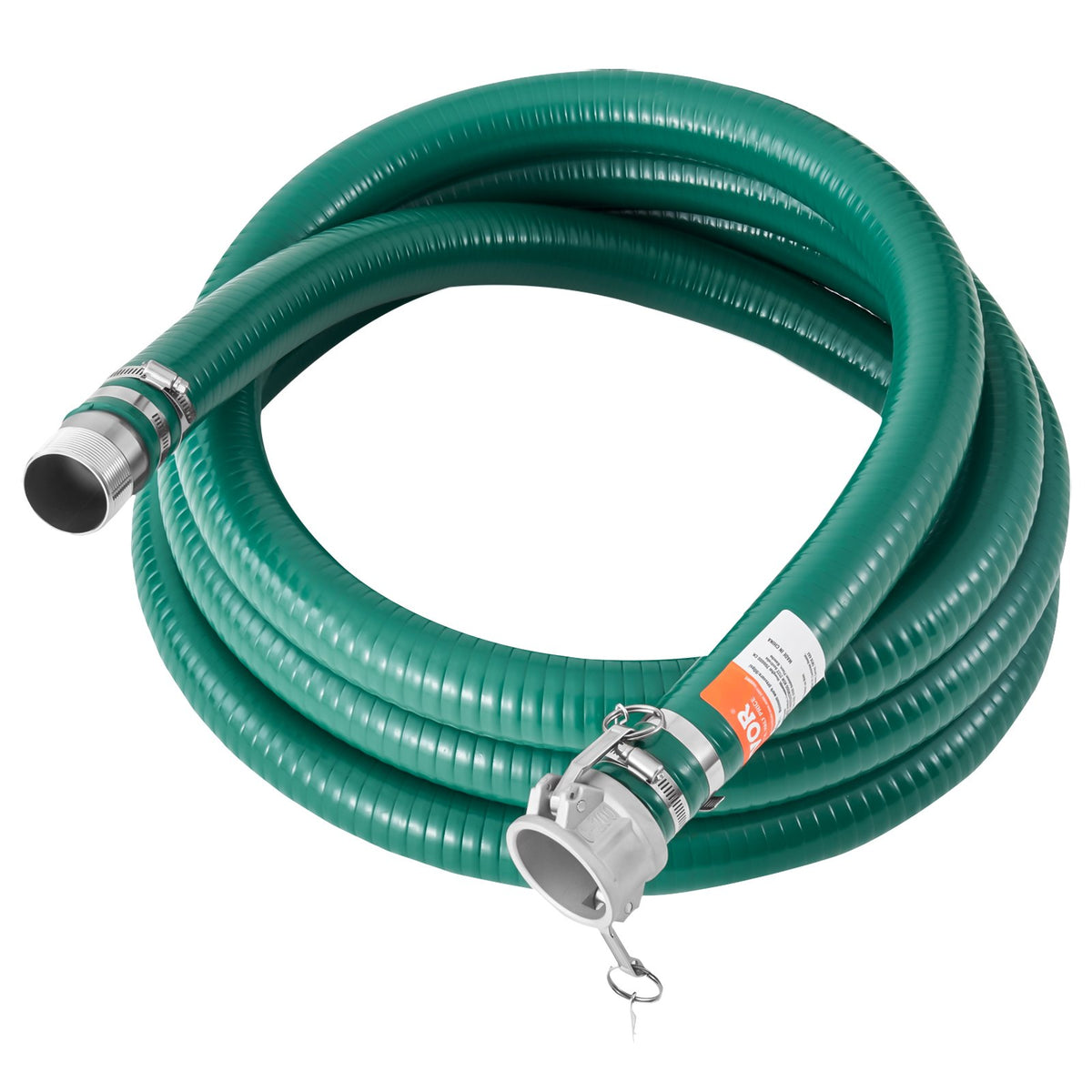VEVOR Suction Hose Kit for Water Pump, with 2 in x 65 ft Blue Backwash Hose, 20 ft Green Suction Hose, and Steel Round Hole Strainer, Camlocks, Clamps, Cam & Groove Adapter, for Multiple Purposes - BGTJ20INCH65DDBGEV0 - view 10