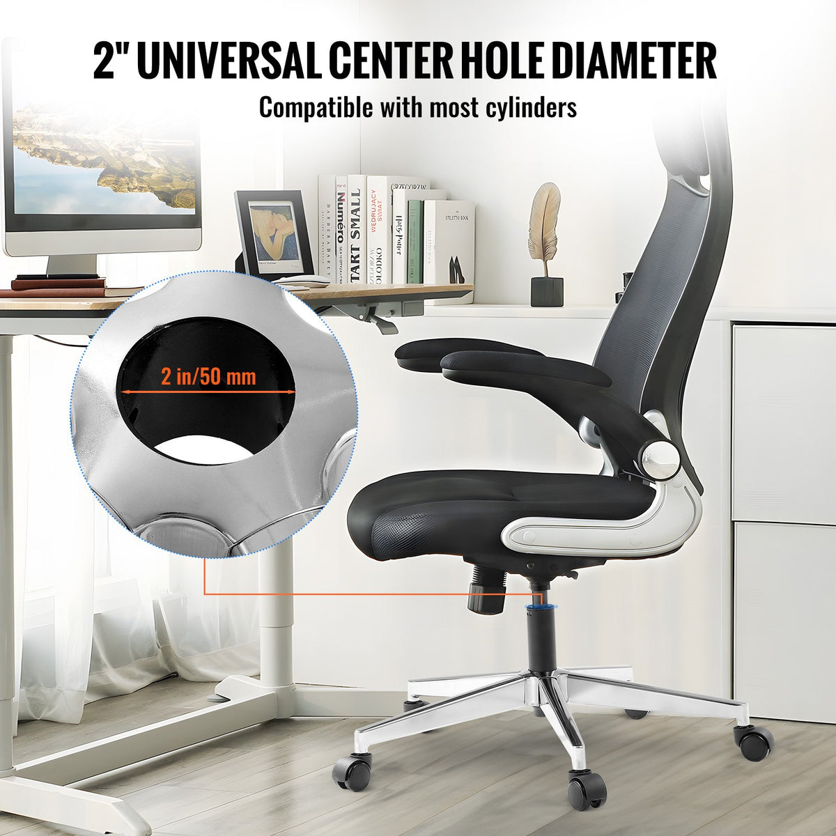 VEVOR Office Chair Base Replacement, 28", 2500 lbs Static Load Capacity, Heavy Duty Universal Computer Desk Chair Stool Base Part with Reinforced Metal Legs, Desk Chair Base Replacement Parts, Silver - BGYDZPJ28JSD4RMJLV0 - view 4