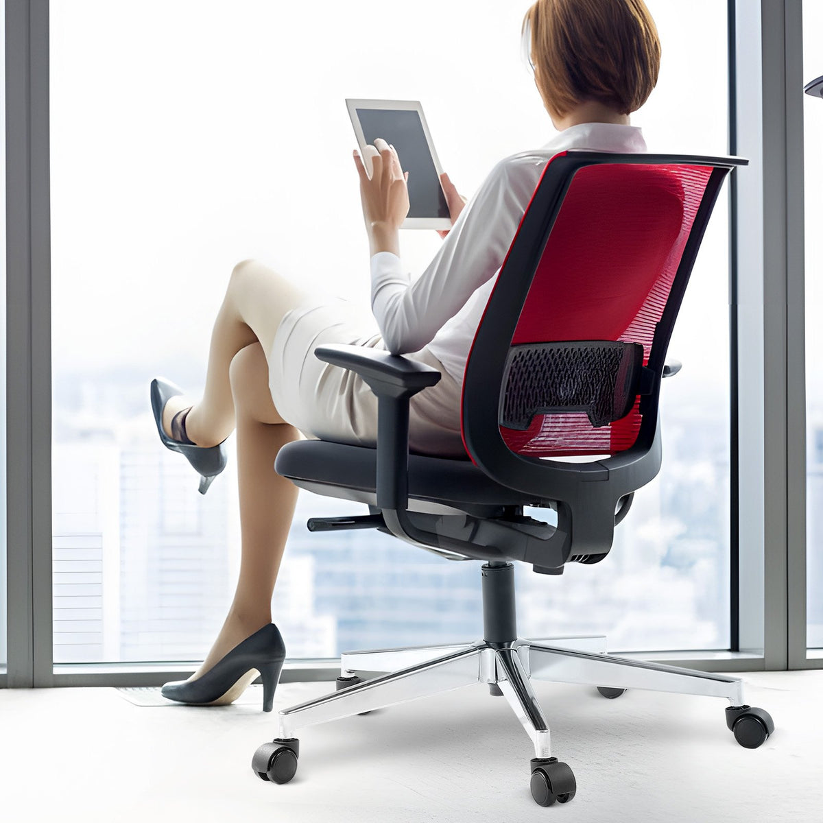 VEVOR Office Chair Base Replacement, 28", 2500 lbs Static Load Capacity, Heavy Duty Universal Computer Desk Chair Stool Base Part with Reinforced Metal Legs, Desk Chair Base Replacement Parts, Silver - BGYDZPJ28JSD4RMJLV0 - view 9