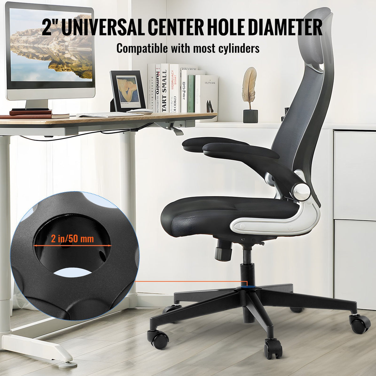 VEVOR Office Chair Base Replacement, 28", 2500 lbs Static Load Capacity, Heavy Duty Universal Computer Desk Chair Stool Base Part with Reinforced Metal Legs, Desk Chair Base Replacement Parts, Black - BGYDZPJ28JSD5EOS5V0 - view 4