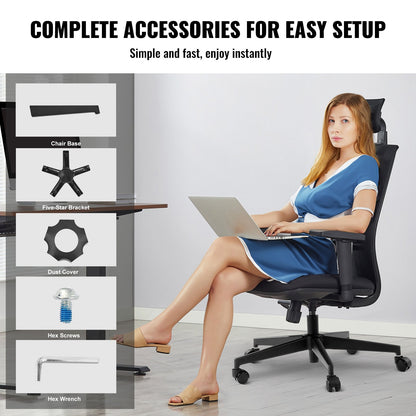 VEVOR Office Chair Base Replacement, 28", 2500 lbs Static Load Capacity, Heavy Duty Universal Computer Desk Chair Stool Base Part with Reinforced Metal Legs, Desk Chair Base Replacement Parts, Black - BGYDZPJ28JSD5EOS5V0 - view 7