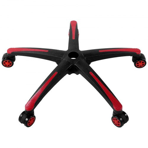 VEVOR Office Chair Base Replacement, 28", 2500 lbs Static Load, Heavy Duty Universal Computer Desk Chair Stool Base Part with 5 Casters and Reinforced Legs, Desk Chair Base Replacement, Black + Red - BGYDZPJ28SLD875TDV0 - view 2