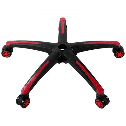 VEVOR Office Chair Base Replacement, 28", 2500 lbs Static Load, Heavy Duty Universal Computer Desk Chair Stool Base Part with 5 Casters and Reinforced Legs, Desk Chair Base Replacement, Black + Red - BGYDZPJ28SLD875TDV0 - view 2