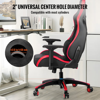 VEVOR Office Chair Base Replacement, 28", 2500 lbs Static Load, Heavy Duty Universal Computer Desk Chair Stool Base Part with 5 Casters and Reinforced Legs, Desk Chair Base Replacement, Black + Red - BGYDZPJ28SLD875TDV0 - view 4