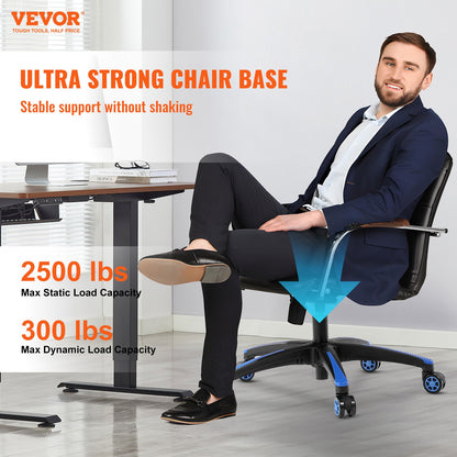 VEVOR Office Chair Base Replacement, 28", 2500 lbs Static Load, Heavy Duty Universal Computer Desk Chair Stool Base Part with 5 Casters and Reinforced Legs, Desk Chair Base Replacement, Black + Blue - BGYDZPJ28SLDLF8LRV0 - view 3