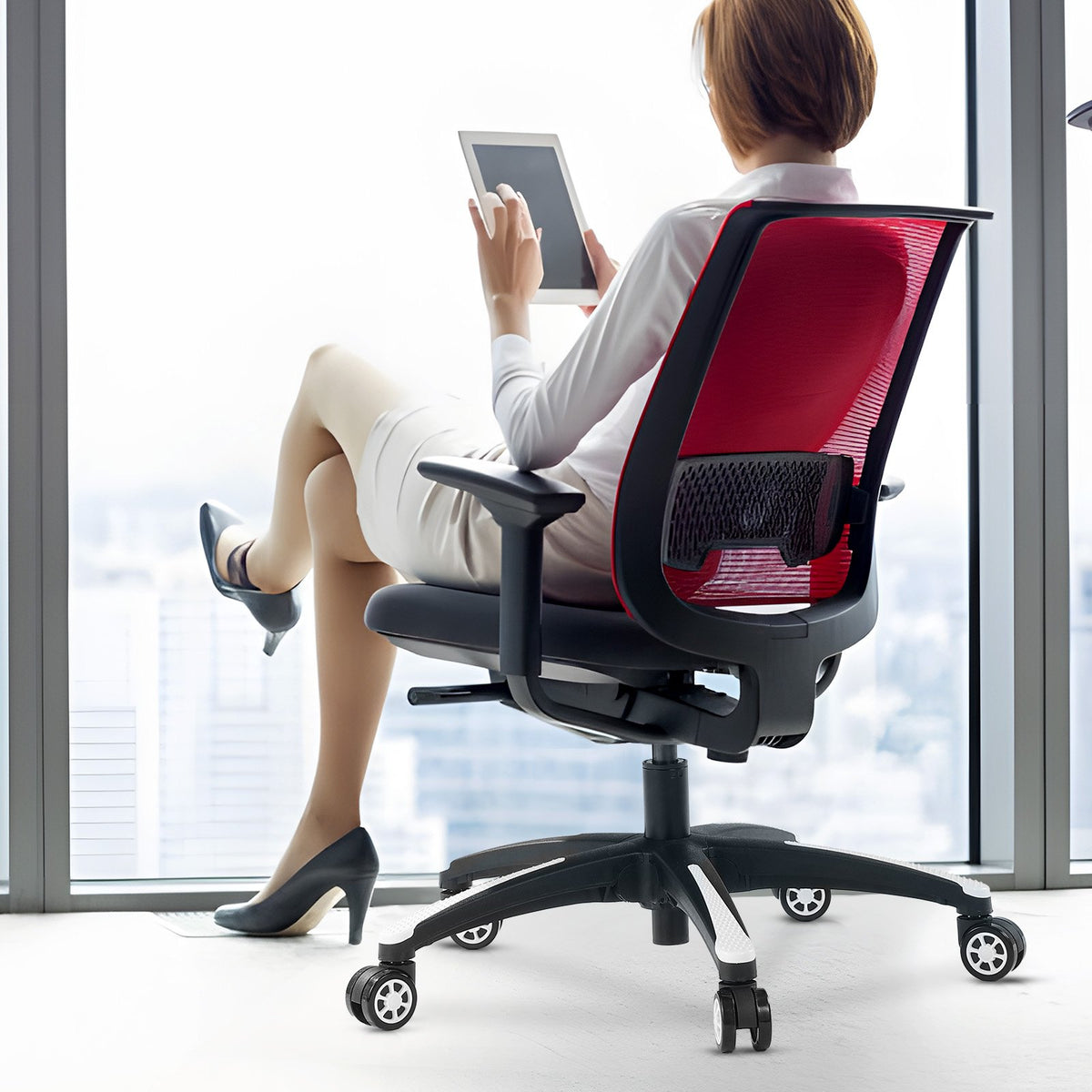 VEVOR Office Chair Base Replacement, 28", 2500 lbs Static Load, Heavy Duty Universal Computer Desk Chair Stool Base Part with 5 Casters and Reinforced Legs, Desk Chair Base Replacement, Black + White - BGYDZPJ28SLDN9VYEV0 - view 9