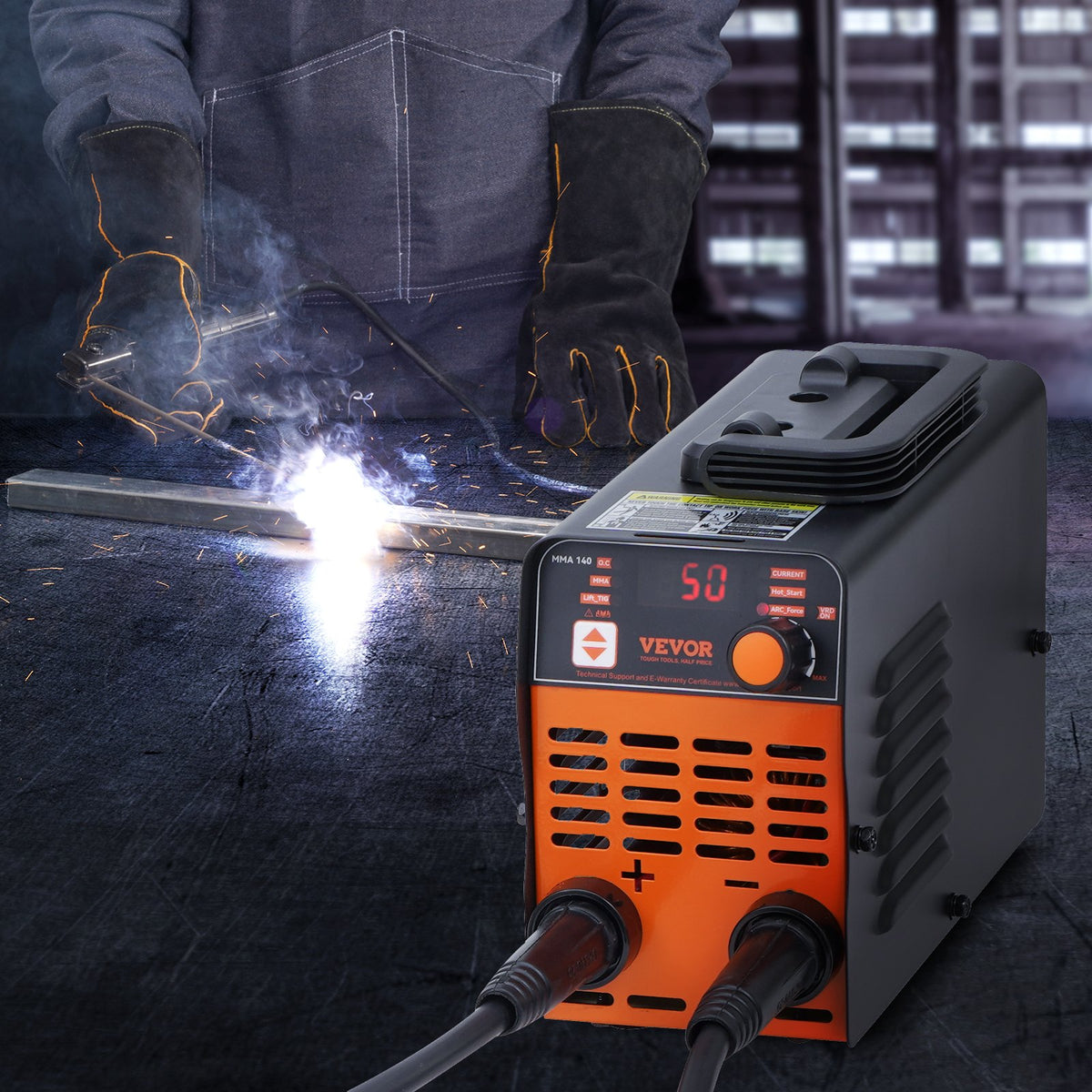 VEVOR Stick Welder, 140A ARC/Lift TIG 2-IN-1 Welding Machine with IGBT Inverter 110V Portable MMA Welder Machine with Hot Start, Arc force and Anti-Stick - BHJBHSH140A06Y358V1 - view 9
