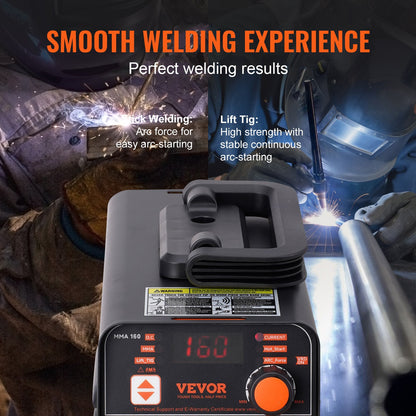 VEVOR Stick Welder, 160A ARC/Lift TIG 2-IN-1 Welding Machine with IGBT Inverter 110V/220V Portable MMA Welder Machine with Hot Start, Arc force and Anti-Stick - BHJBHSH160A03GXNSV5 - view 4