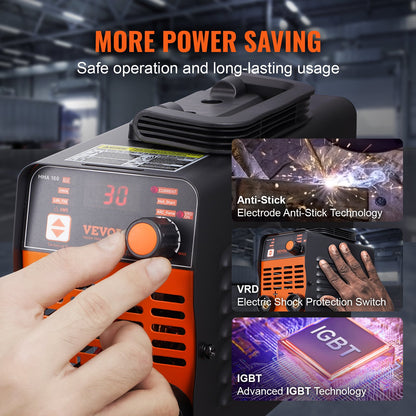 VEVOR Stick Welder, 160A ARC/Lift TIG 2-IN-1 Welding Machine with IGBT Inverter 110V/220V Portable MMA Welder Machine with Hot Start, Arc force and Anti-Stick - BHJBHSH160A03GXNSV5 - view 6