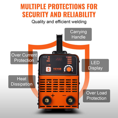 VEVOR Stick Welder, 200A ARC/Lift TIG 2-IN-1 Welding Machine with IGBT Inverter 110V/220V Portable MMA Welder Machine with Hot Start, Arc force and Anti-Stick - BHJBHSH200A0LS41BV5 - view 7