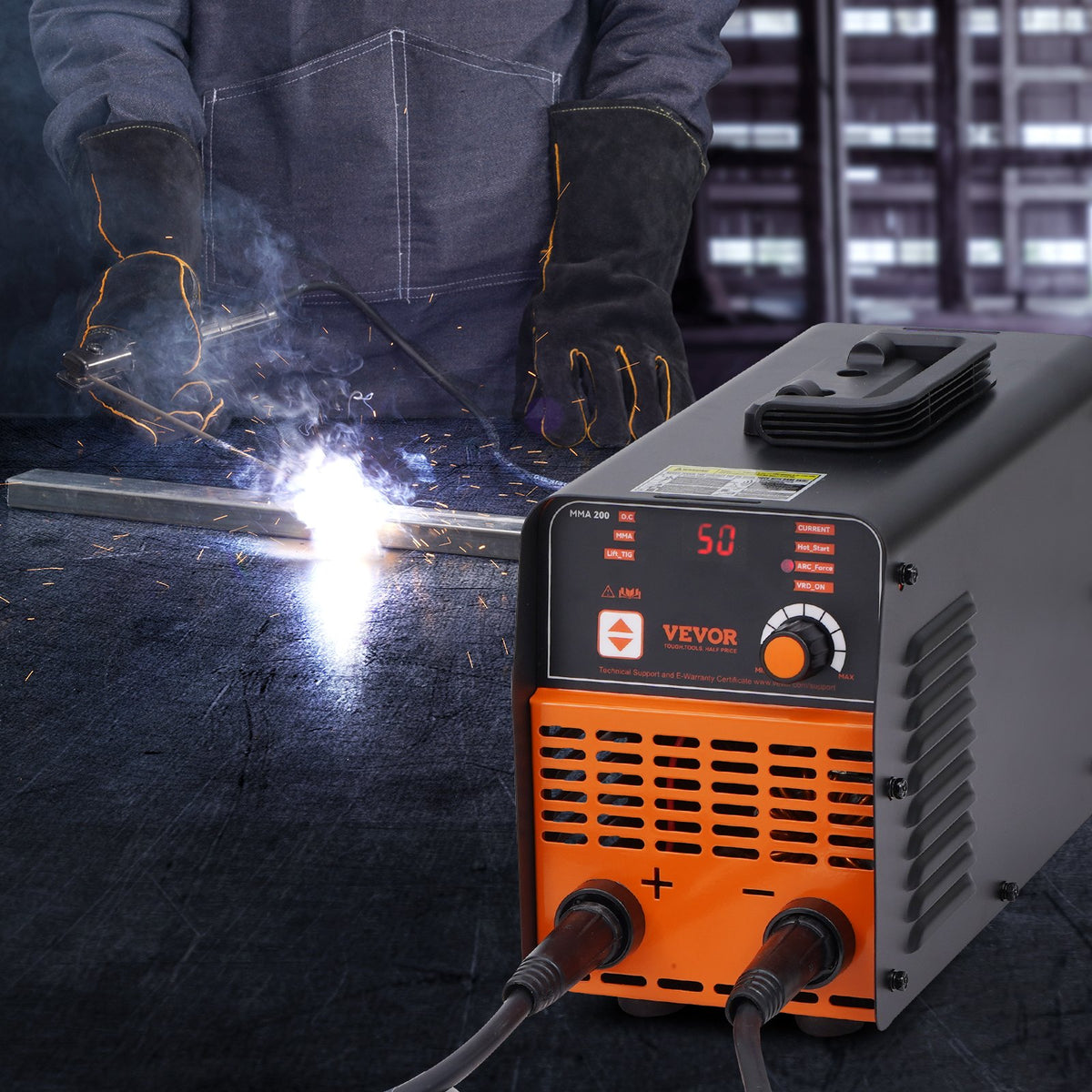 VEVOR Stick Welder, 200A ARC/Lift TIG 2-IN-1 Welding Machine with IGBT Inverter 110V/220V Portable MMA Welder Machine with Hot Start, Arc force and Anti-Stick - BHJBHSH200A0LS41BV5 - view 9
