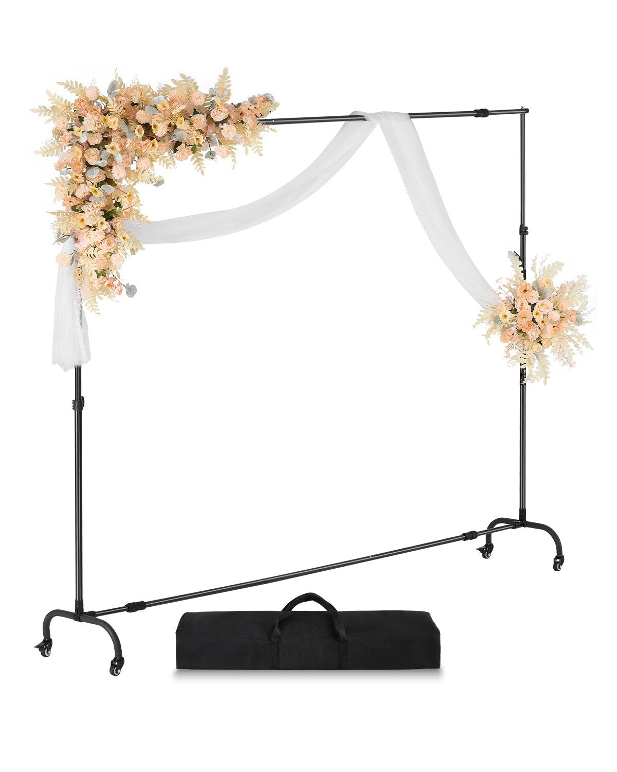 VEVOR Backdrop Stand with Wheels, 7 x 10 ft Adjustable Photo Backdrop Stand Kit, Moveable Background Backdrop Stand, Heavy Duty Projector Screen Stand, for Wedding, Photo Studio & Party - BJJ2KKYDS710H7CIRV0 - view 1