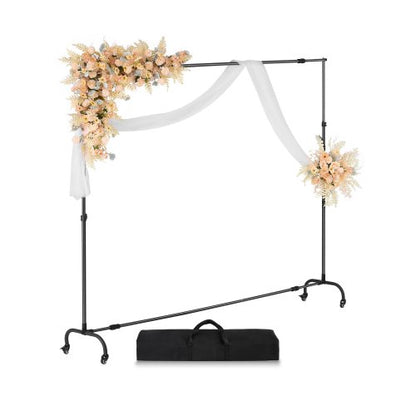 VEVOR Backdrop Stand with Wheels, 7 x 10 ft Adjustable Photo Backdrop Stand Kit, Moveable Background Backdrop Stand, Heavy Duty Projector Screen Stand, for Wedding, Photo Studio & Party - BJJ2KKYDS710H7CIRV0 - view 2