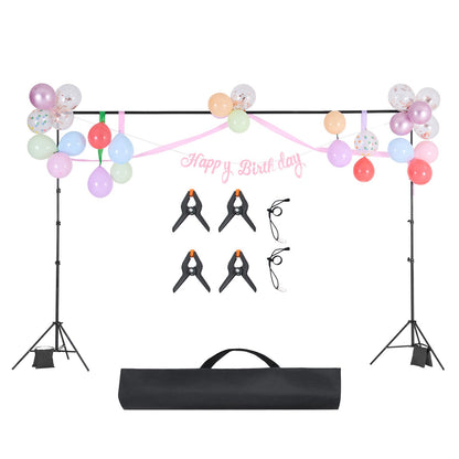 VEVOR Backdrop Stand, 10 x 10 ft Adjustable Photo Backdrop Stand Kit, Portable Background Backdrop Stand with 4 Crossbars, Heavy Duty Projector Screen Stand, for Wedding, Photo Video Studio & Party - BJJ2KLJ1010FDZ6BMV0 - view 10