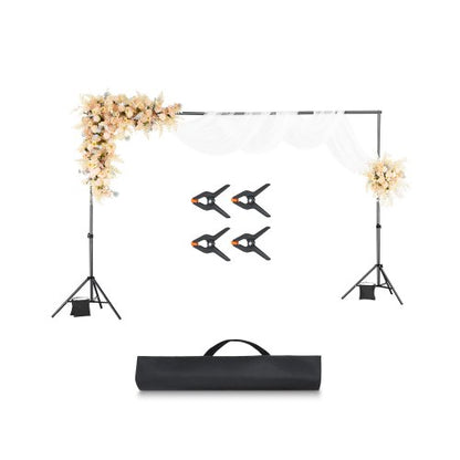 VEVOR Backdrop Stand, 6.5 x 10 ft Adjustable Photo Backdrop Stand Kit, Portable Background Backdrop Stand with 5 Crossbars, Heavy Duty Projector Screen Stand, for Wedding, Photo Video Studio & Party - BJJ2KLJ6510FVP8ADV0 - view 2