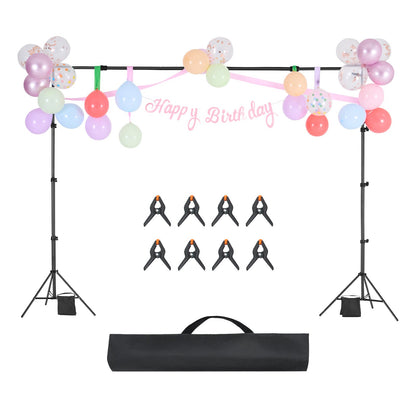 VEVOR Backdrop Stand, 7 x 10 ft Adjustable Photo Backdrop Stand Kit, Portable Background Backdrop Stand with 3 Crossbars, Heavy Duty Projector Screen Stand, for Wedding, Photo Video Studio & Party - BJJ2KLJ710FT8206YV0 - view 10