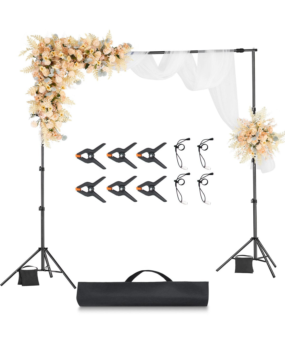 VEVOR Backdrop Stand, 8.5 x 10 ft Adjustable Photo Backdrop Stand Kit, Portable Background Backdrop Stand with 2 Tripods, Heavy Duty Projector Screen Stand, for Wedding, Photo Video Studio & Party - BJJ2KLJ8510FOVLKXV0 - view 1