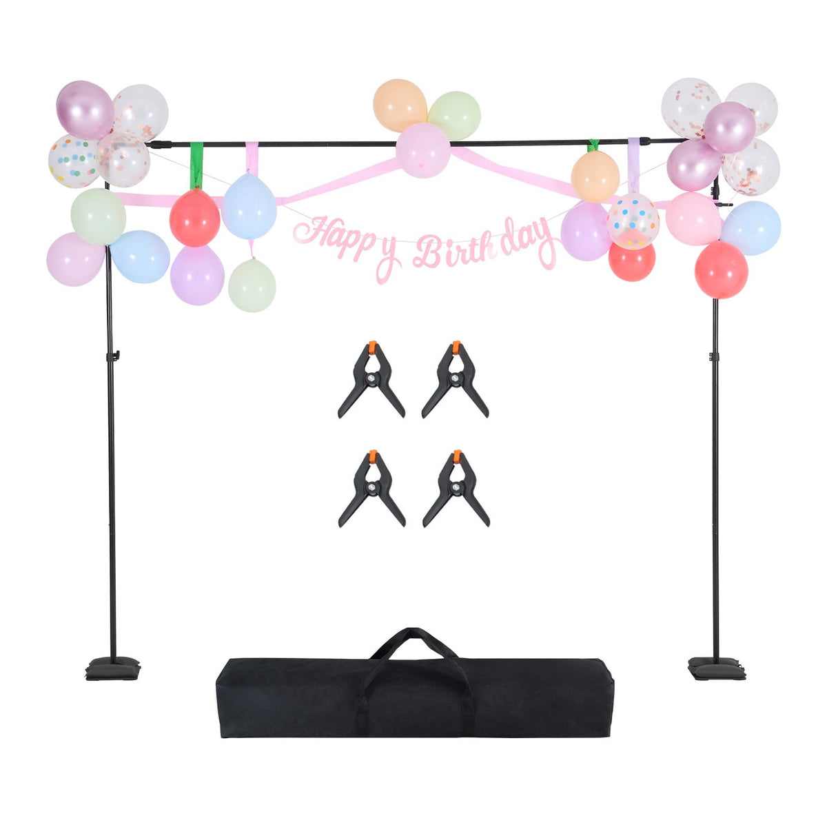 VEVOR Backdrop Stand, 8.5 x 10 ft Adjustable Photo Backdrop Stand Kit, Portable Background Backdrop Stand with 7 Crossbars, Heavy Duty Projector Screen Stand, for Wedding, Photo Video Studio & Party - BJJ2KPJ8510FQ547AV0 - view 10