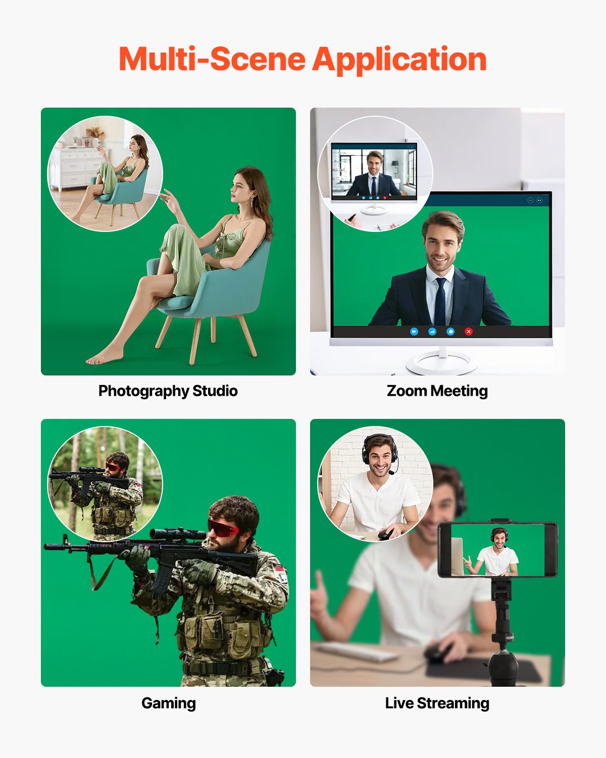 VEVOR Backdrop Stand, 5 x 6.5 ft Adjustable Photo Backdrop Stand Kit, Portable Background Backdrop Stand with 3 Crossbars, Heavy Duty Projector Screen Stand, for Wedding, Photo Video Studio & Party - BJJ2KSJ565FT0CRL7V0 - view 7