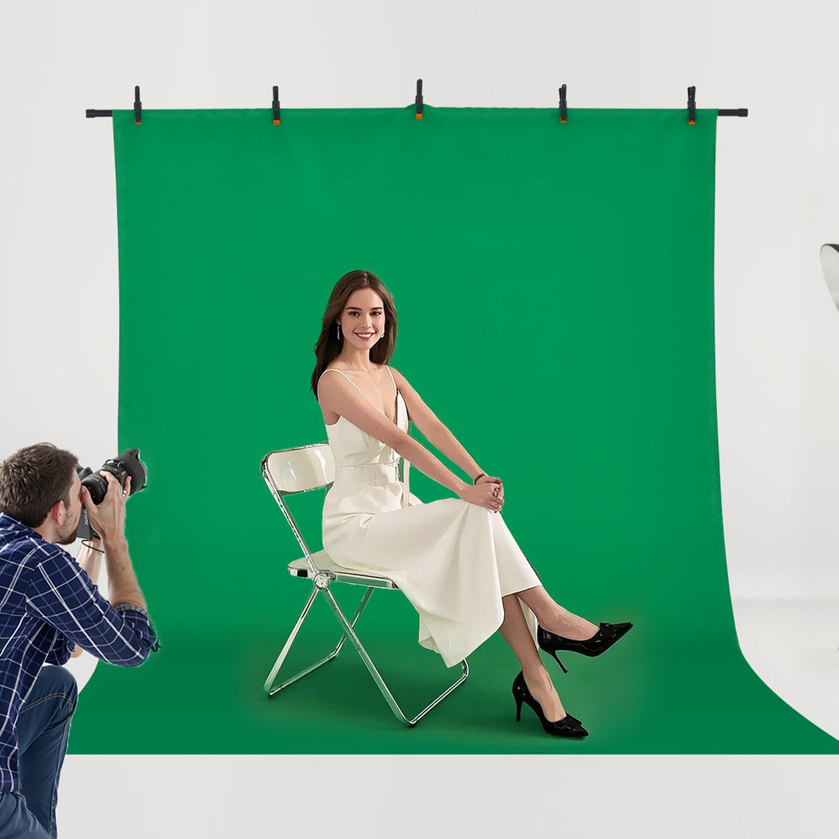 VEVOR Backdrop Stand, 5 x 6.5 ft Adjustable Photo Backdrop Stand Kit, Portable Background Backdrop Stand with 3 Crossbars, Heavy Duty Projector Screen Stand, for Wedding, Photo Video Studio & Party - BJJ2KSJ565FT0CRL7V0 - view 9