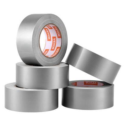 VEVOR 5-Pack Duct Tape, 2 in x 30 Yards, No Residue Strong Adhesive Waterproof Temperature-Resistant Heavy Duty Duct Tape, Tear by Hand, for Indoor Outdoor Repair, Industrial, All Weather, Sliver - BJJD5G30YD2ITR356V0 - view 10