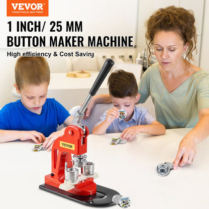 VEVOR Button Maker Machine, 25mm (1 inch) Badge Punch Press Kit, Children DIY Gifts Pin Maker, Button Making Supplies with 500pcs Button Parts & Circle Cutter & Magic Book - BJSKXZ25MM500NLRQV0 - view 2