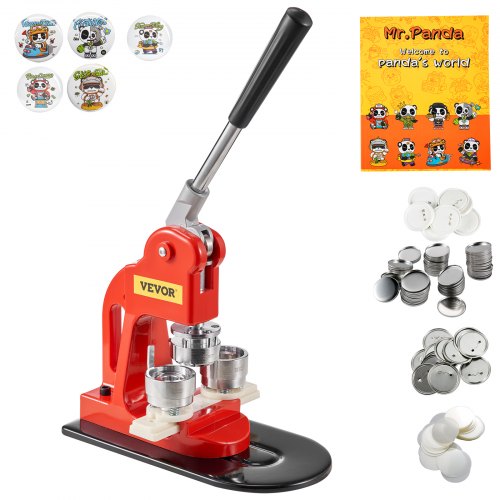 VEVOR Button Maker Machine, 32 mm (1.25 inch) Badge Punch Press Kit, Children DIY Gifts Pin Maker, Button Making Supplies with 500pcs Button Parts & Circle Cutter & Magic Book - BJSKXZ32MM500MZS5V0 - view 1