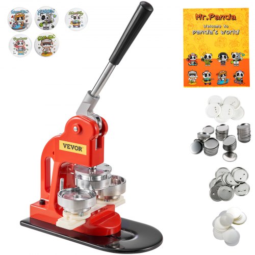 VEVOR Button Maker Machine, 58 mm (2.25 inch) Badge Punch Press Kit, Children DIY Gifts Pin Maker, Button Making Supplies with 500pcs Button Parts & Circle Cutter & Magic Book - BJSKXZ58MM5004E24V0 - view 1