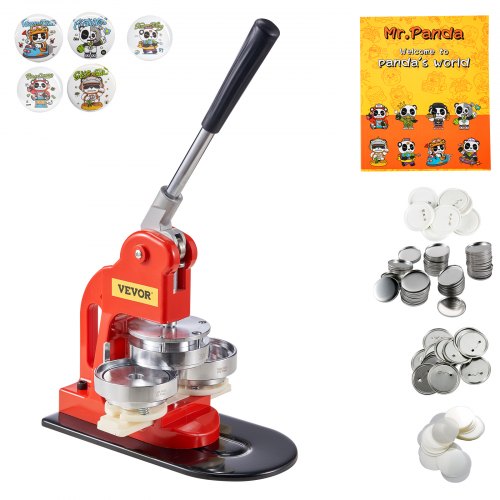 VEVOR Button Maker Machine, 75 mm (3 inch) Badge Punch Press Kit, Children DIY Gifts Pin Maker, Button Making Supplies with 500pcs Button Parts & Circle Cutter & Magic Book - BJSKXZ75MM500LIOZV0 - view 1