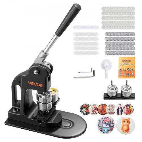 VEVOR Button Maker Machine, 1.25 in, Pin Maker Machine with 500pcs Button Parts, Circle Cutter, Hex Wrenches and Magic Book, Ergonomic Handle, for DIY Badges, Personalized Pins and Key Chains, Black - BJSKXZJ32MMSGX9LR001V0 - view 2