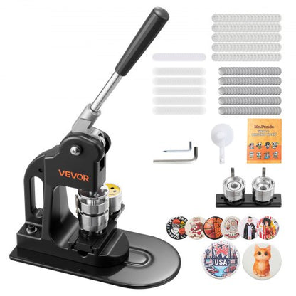 VEVOR Button Maker Machine, 1.25 in, Pin Maker Machine with 500pcs Button Parts, Circle Cutter, Hex Wrenches and Magic Book, Ergonomic Handle, for DIY Badges, Personalized Pins and Key Chains, Black - BJSKXZJ32MMSGX9LR001V0 - view 2