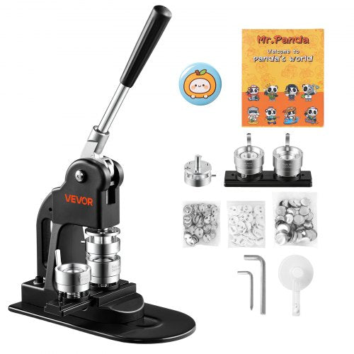 VEVOR Button Maker Machine 1.25"/32 mm Pin Maker 500pcs Button Parts Black, with Circle Cutter, Magic Book, and Hex Wrenches, Ergonomic Handle, for DIY Badges, Pins, Fridge Magnets and Key Chains - BJSKXZJ32MMSGX9LR002V0 - view 2