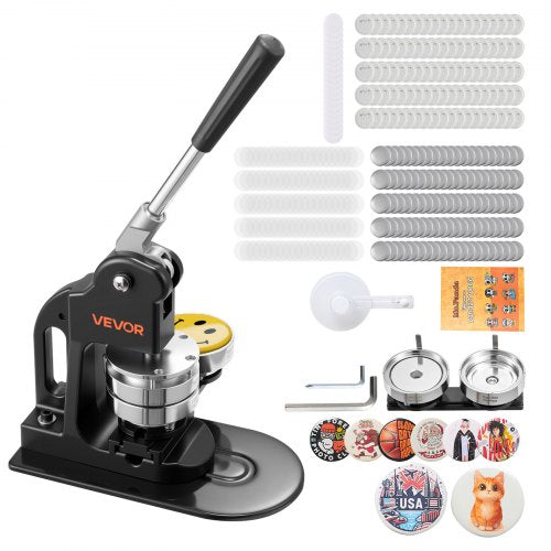 VEVOR Button Maker Machine, 3 in, Pin Maker Machine with 500pcs Button Parts, Circle Cutter, Hex Wrenches and Magic Book, Ergonomic Handle, for DIY Badges, Personalized Pins and Key Chains, Black - BJSKXZJ75MMSF1VLW001V0 - view 2