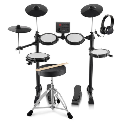 VEVOR Electric Drum Set, 15 Drum Kits & 150 Sounds Electronic Drum Kit, USB MIDI Supported 8 in Quiet Mesh Snare Electric Drum Set with 10 in Cymbals Drum Sticks & Headphone, for Beginners & Adults - BJZJDZGLJZJSL7KN0V1 - view 1
