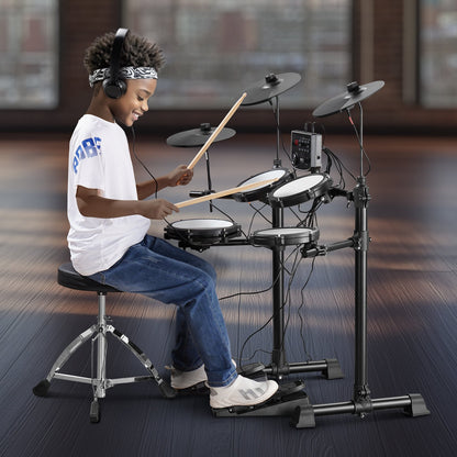 VEVOR Electric Drum Set, 15 Drum Kits & 150 Sounds Electronic Drum Kit, USB MIDI Supported 8 in Quiet Mesh Snare Electric Drum Set with 10 in Cymbals Drum Sticks & Headphone, for Beginners & Adults - BJZJDZGLJZJSL7KN0V1 - view 9