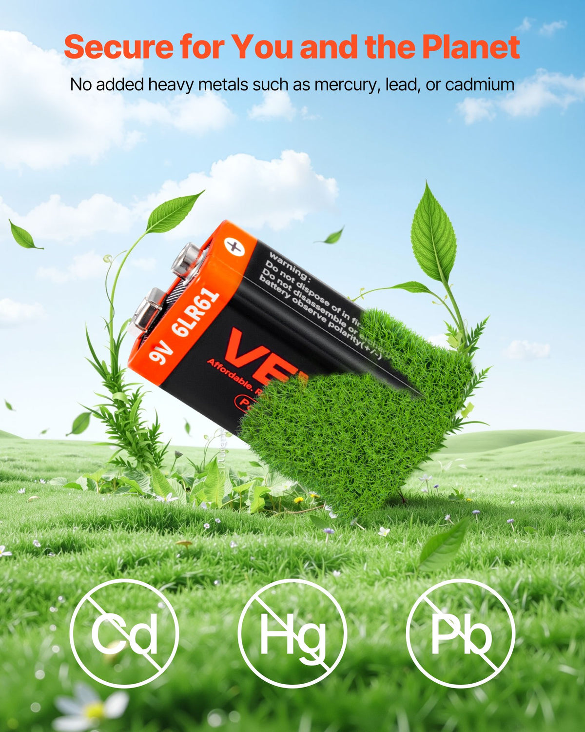 VEVOR 9V Alkaline Batteries, 12-Pack, 9 Volt Square Battery for Smoke Detector, 10-Year Shelf Life, Long Lasting, All-Purpose, for Fire Alarm, Household Office Business Devices, Electronics & Audio - BKCDJXDX12JT0KLEJ001V9 - view 7