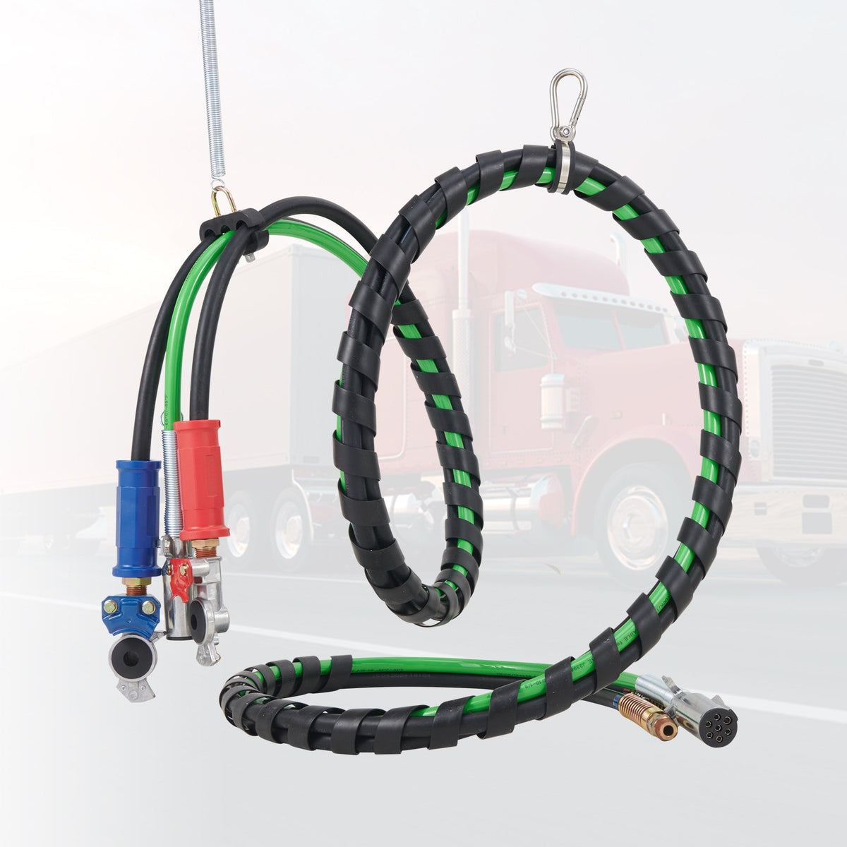 VEVOR 12FT Semi Truck Air Lines Kit, 3-in-1 Air Hoses & ABS Power Line for Semi Truck Trailer Tractor, 7-Way Plug Electrical Cord Cable and Rubber Air Lines Hose Assembly Kit with Hook & Teflon Tape - BKCKQRGTJSHYNJPDRV9 - view 9