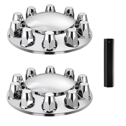 VEVOR Front Axle Wheel Covers, Dome Axle Cover for Semi Truck, ABS Electroplate Rust-Resistant Lug Nut Covers, Universal Fit, Installation Tool Included, Complete Axle Cover Combo Kit - BKCZGTJYDX2FS9XCRV0 - view 1