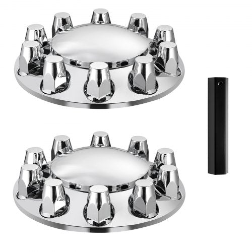 VEVOR Front Axle Wheel Covers, Dome Axle Cover for Semi Truck, ABS Electroplate Rust-Resistant Lug Nut Covers, Universal Fit, Installation Tool Included, Complete Axle Cover Combo Kit - BKCZGTJYDX2FS9XCRV0 - view 2