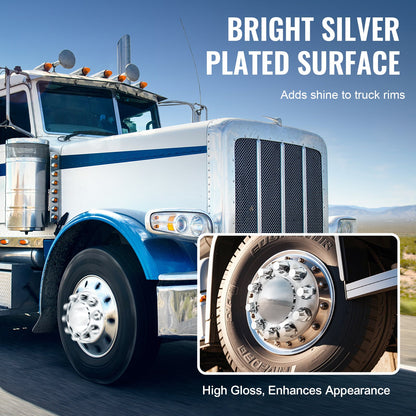 VEVOR Front Axle Wheel Covers, Dome Axle Cover for Semi Truck, ABS Electroplate Rust-Resistant Lug Nut Covers, Universal Fit, Installation Tool Included, Complete Axle Cover Combo Kit - BKCZGTJYDX2FS9XCRV0 - view 4