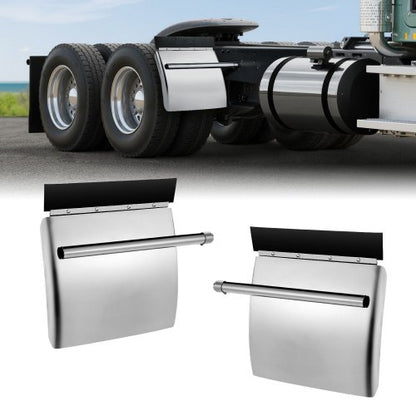VEVOR Stainless Steel Quarter Fenders for Semi Trucks, 24" x 24" Semi Truck Fenders with Tube Bracket and Mounting Hardware, 1 Pair Right & Left Quarter Fender Set, Fit for Freightliner, Peterbilt - BKDNB2JBXG003KTX2001V0 - view 2