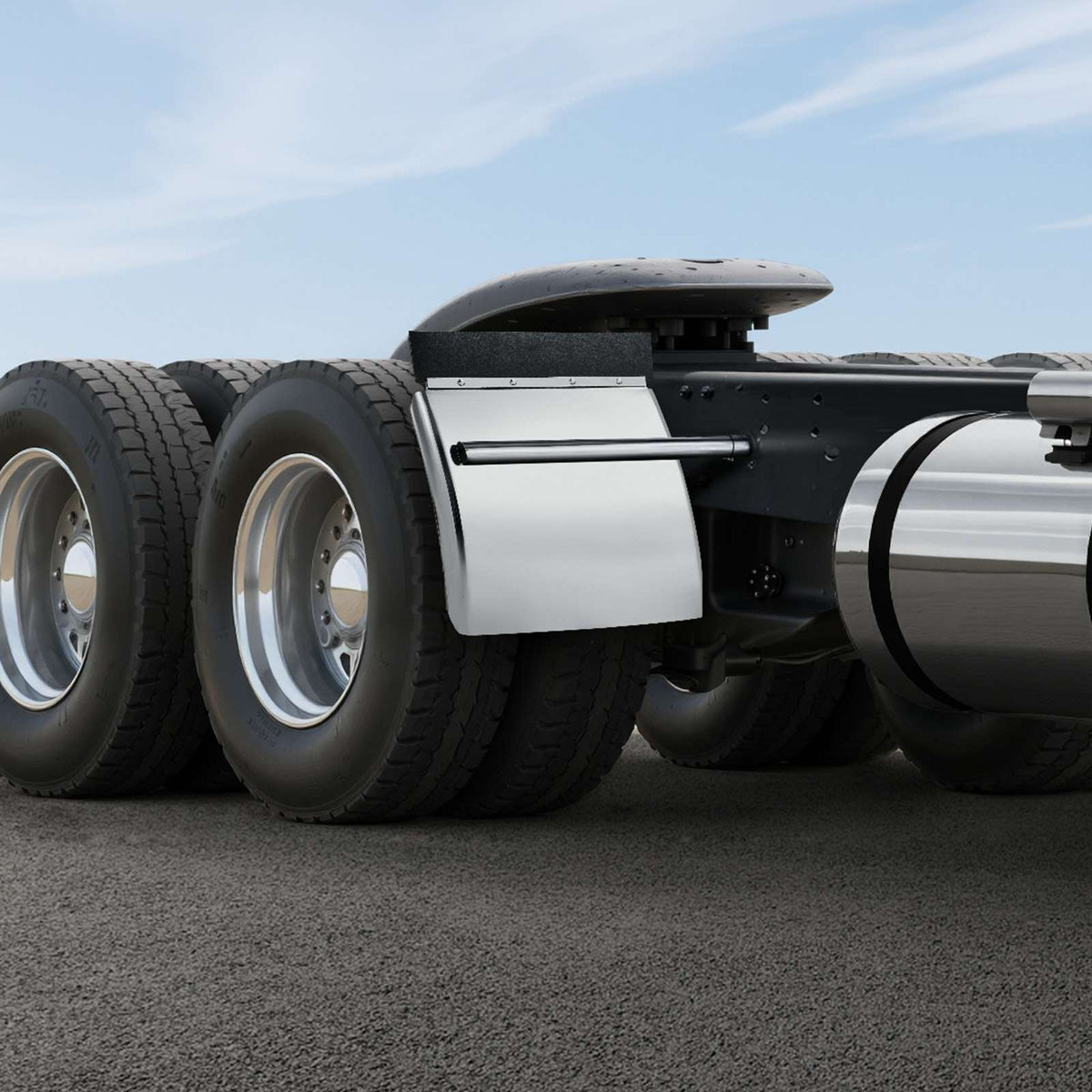 VEVOR Stainless Steel Quarter Fenders for Semi Trucks, 24" x 24" Semi Truck Fenders with Tube Bracket and Mounting Hardware, 1 Pair Right & Left Quarter Fender Set, Fit for Freightliner, Peterbilt - BKDNB2JBXG003KTX2001V0 - view 9