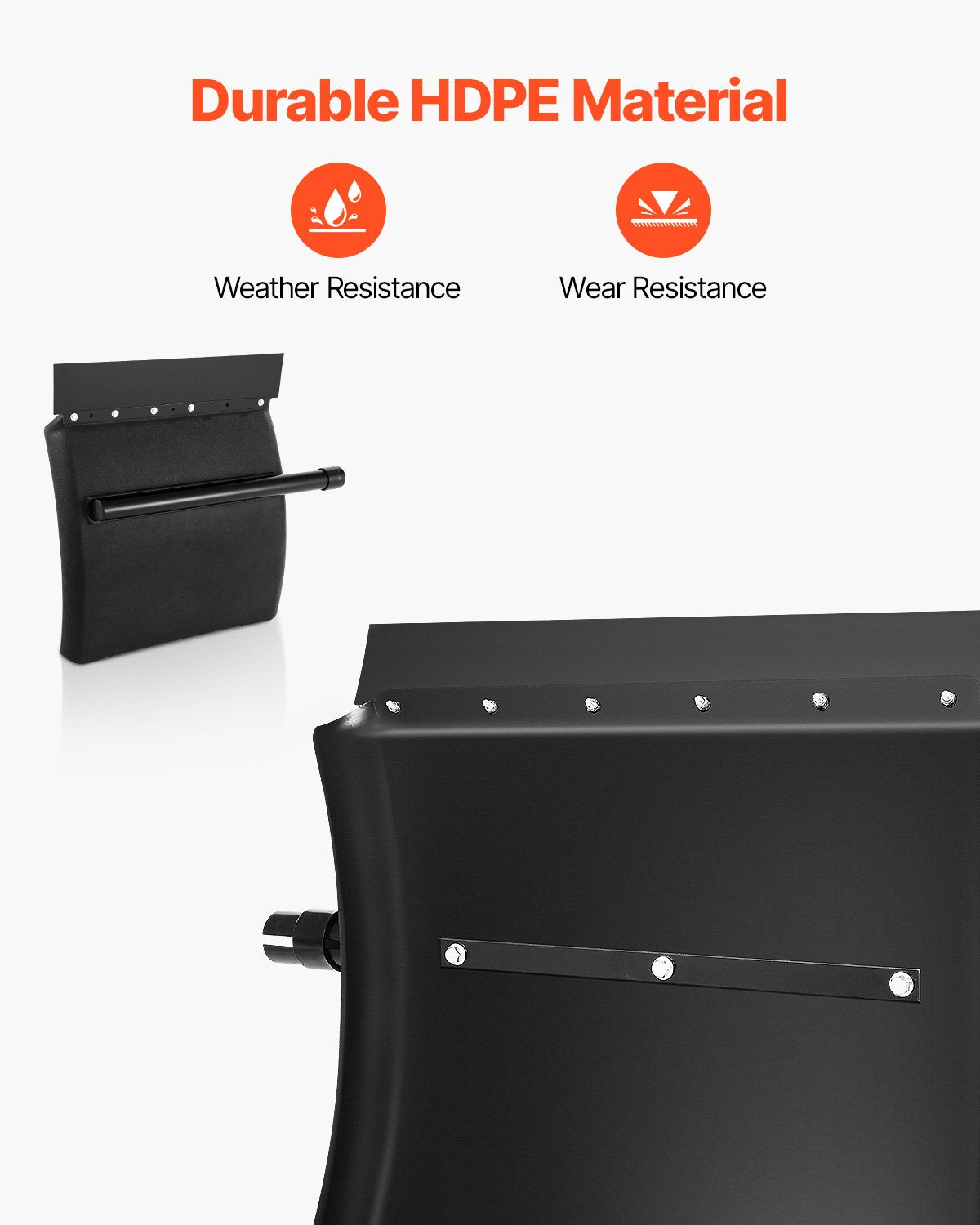 VEVOR Quarter Fenders for Semi Trucks, 24" x 24" Semi Truck Fenders with Tube Bracket and Mounting Hardware, 1 Pair Right & Left Quarter Fender Set, Fit for Freightliner, Peterbilt, Kenworth - BKDNB2JSL000FRNRI001V0 - view 3