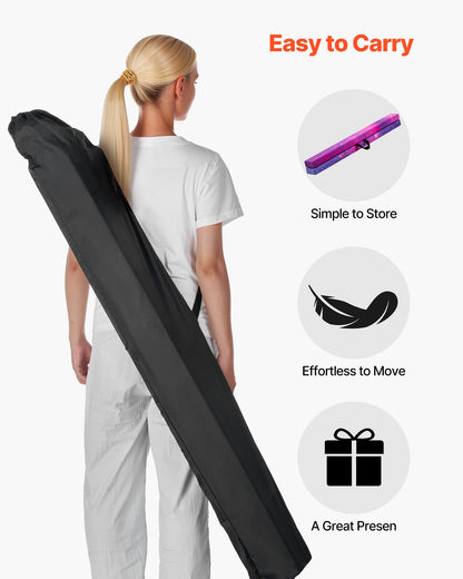 VEVOR 8FT Folding Balance Beam for Kids, 300LBS Stable Support Gymnastics Floor Beam with Non-Slip Mat, Wood-Core Gymnastics Training Equipment with Anti-Slip Bottom & Carry Bag for Home Gym, Galaxy - BKSJPHM8FT4I5V6S9001V0 - view 6