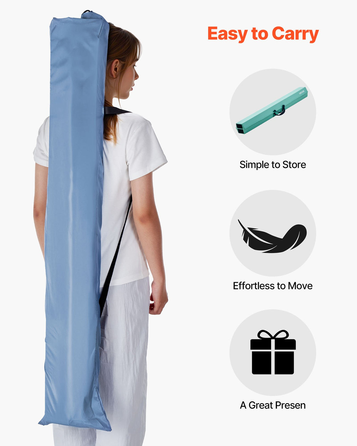 VEVOR 8FT Folding Balance Beam for Kids, 200LBS Stable Support Gymnastics Floor Beam with Non-Slip Mats, Gymnastics Training Equipment with Anti-Slip Bottom and Carrying Bag for Home Gym, Mint Green - BKSJPHM8FT6IAHKQQ001V0 - view 6