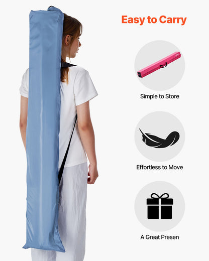 VEVOR 8FT Folding Balance Beam for Kids, 200LBS Stable Support Gymnastics Floor Beam with Non-Slip Mats, Gymnastics Training Equipment with Anti-Slip Bottom and Carrying Bag for Home Gym, Pink - BKSJPHM8FT6IX9DEJ001V0 - view 6