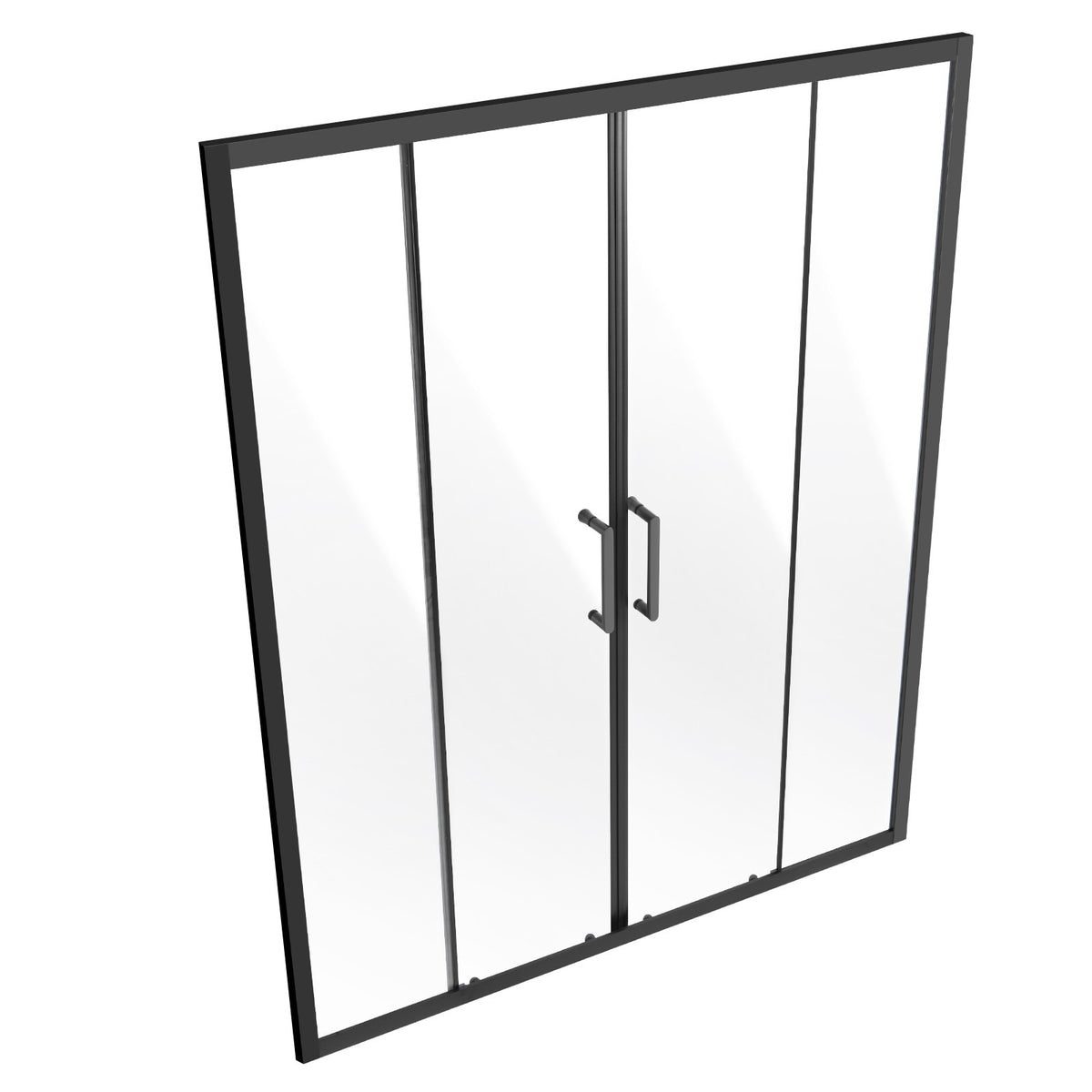 VEVOR Semi-frameless Shower Door, 57.8-59 W x 70 H in, Double Sliding Glass Door with 1/4 in(6mm) Clear Tempered Glass, Waterproof Shatterproof Stainproof with Stainless Steel Hardware, Matte Black - BKSMTLYSM60WI32EB001V0 - view 10