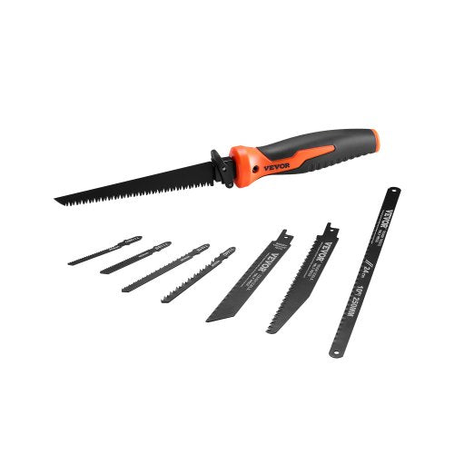 VEVOR Jab Saw, 6 in Keyhole Saw with Soft Grip Handle, 8-In-1 Multi-Blades Drywall Jab Saw, Sharp Jab Saw with Triple Ground Teeth, for Cutting Drywall Wood Metel Plastic Plywood Wallboard Thin Sheet - BKZDSKJ6YC002MCYHV0 - view 2